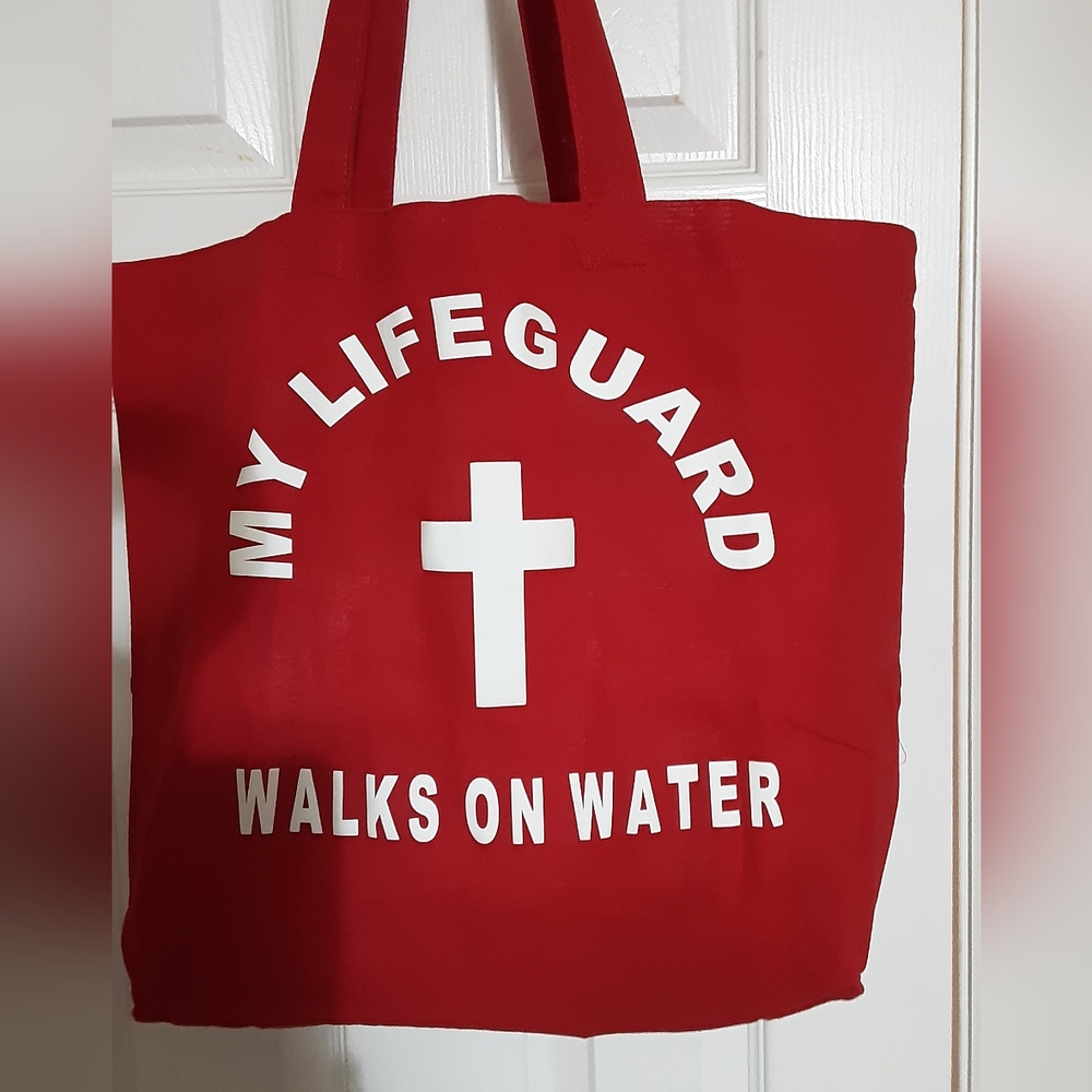 Handmade Cotton Reusable Tote 17" X 14" - Picture 2 of 4